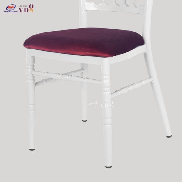 White Napoleon Chair with Red Seat Bag