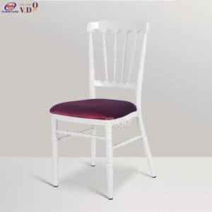 White Napoleon Chair with Red Seat Bag