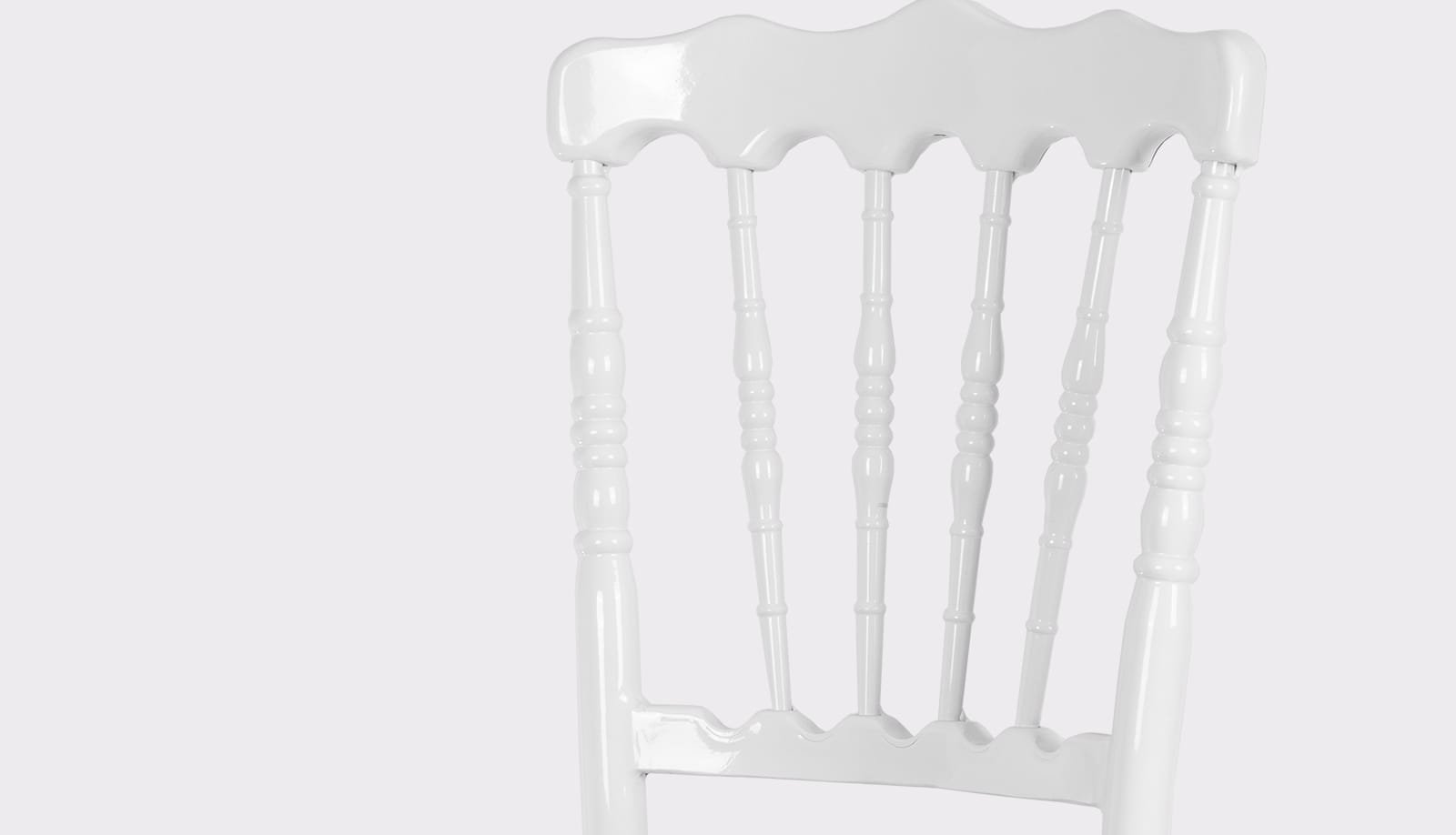 White Napoleon Chair with Red Seat Bag
