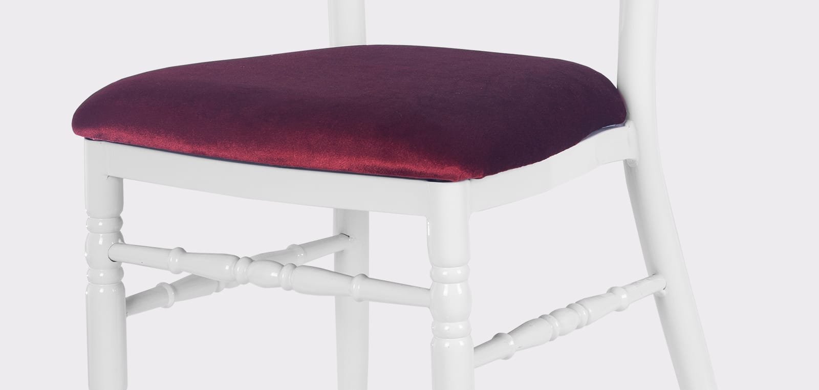 White Napoleon Chair with Red Seat Bag