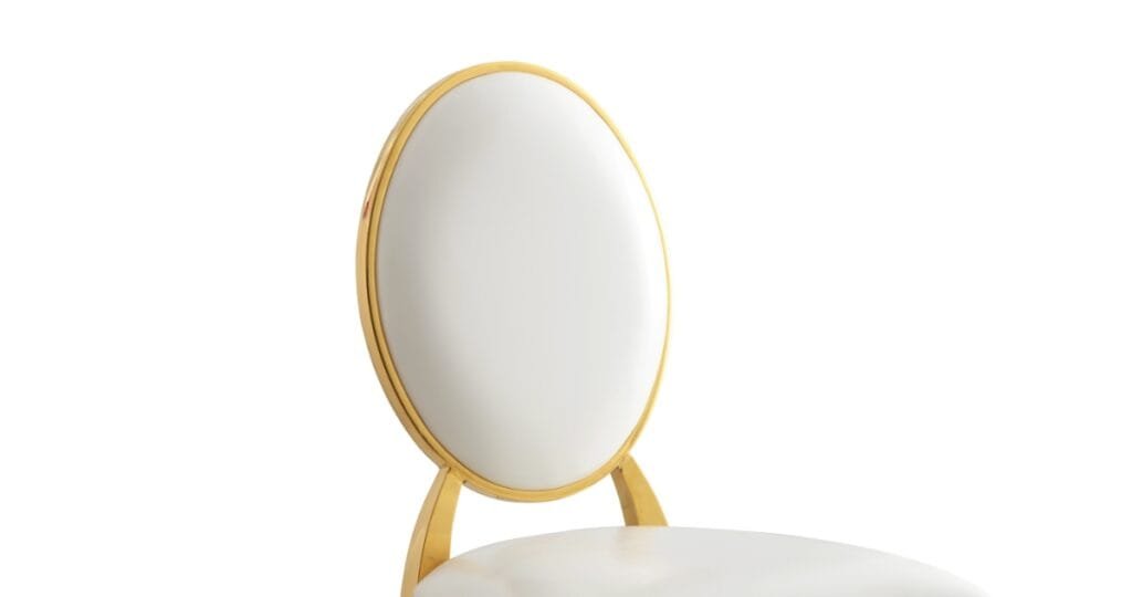 PU leather stainless steel round back chair (1)