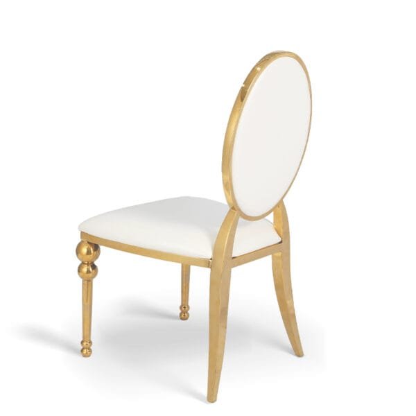 PU leather stainless steel round back chair (1)