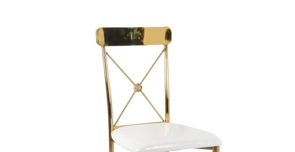 stainless steel cross back chair