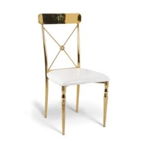 stainless steel cross back chair