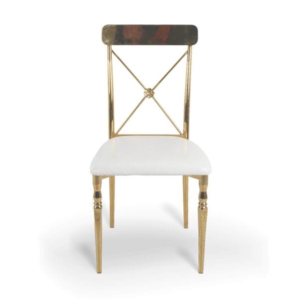 stainless steel cross back chair